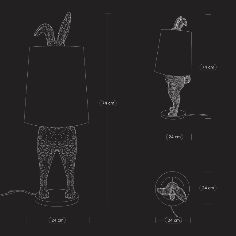 Tafellampen Tafellamp Hiding Bunny® – Goud/Turquoise 10