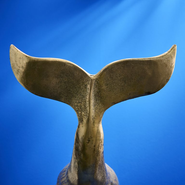 Decoratie Decoratief beeld walvis / potvis Moby – Goud – Aluminium 6