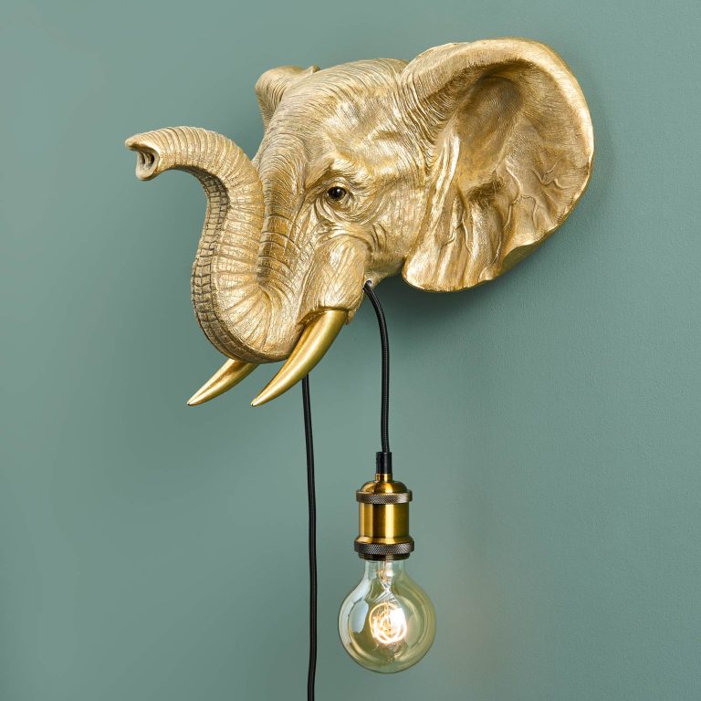 Wandlampen Wandlamp olifant Jumbo | Goud 6